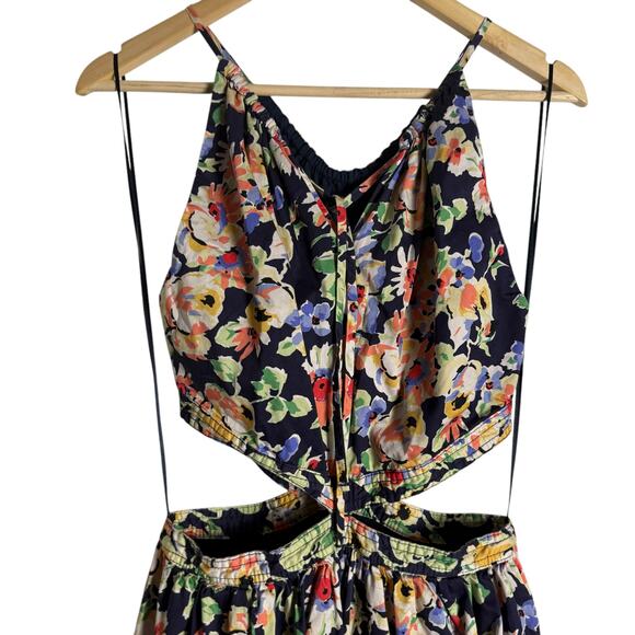 Something Navy Floral Cutout Sleeveless A-Line Midi Dress Size Small - Picture 11 of 15